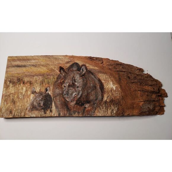 Art Piece Oils on Natural Wood - Picture 1 of 6